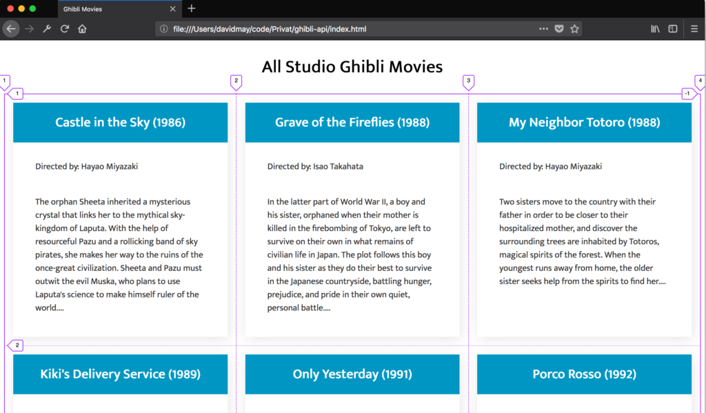 Ghibli API CS Grid